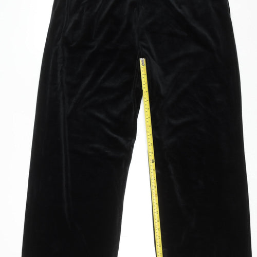 Marks and Spencer Women’s Black Velvet Stretch Trousers Size 18 Regular