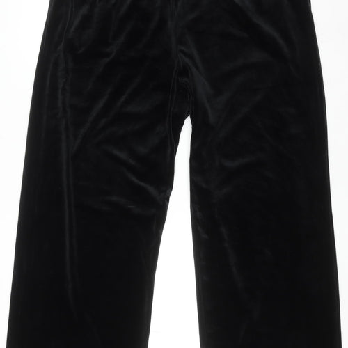 Marks and Spencer Women’s Black Velvet Stretch Trousers Size 18 Regular