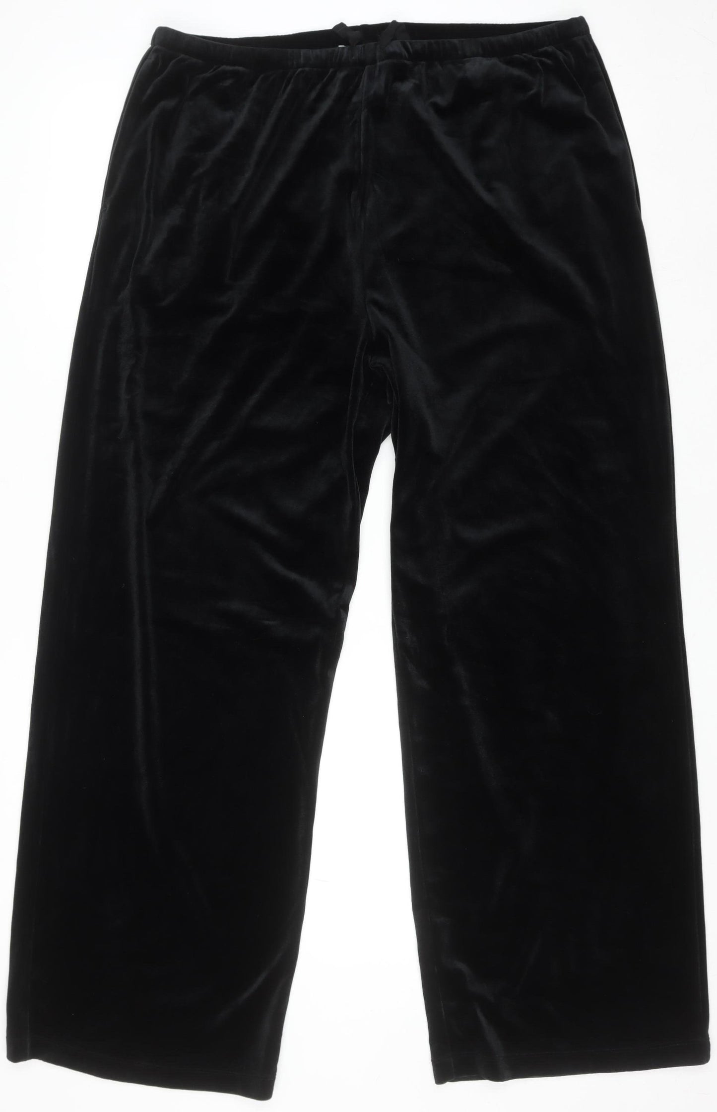 Marks and Spencer Women’s Black Velvet Stretch Trousers Size 18 Regular
