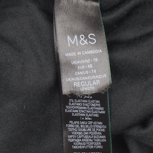 Marks and Spencer Women’s Black Velvet Stretch Trousers Size 18 Regular