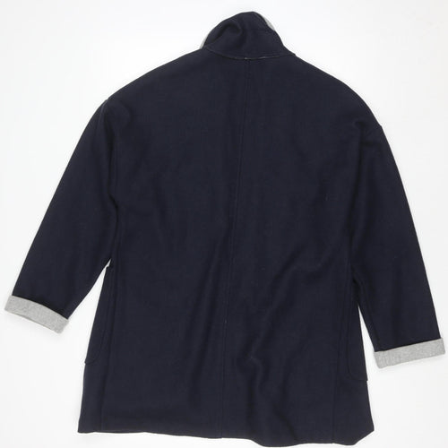 Red Herring Women's Blue Grey Wool Blend Open Coatigan Size 14