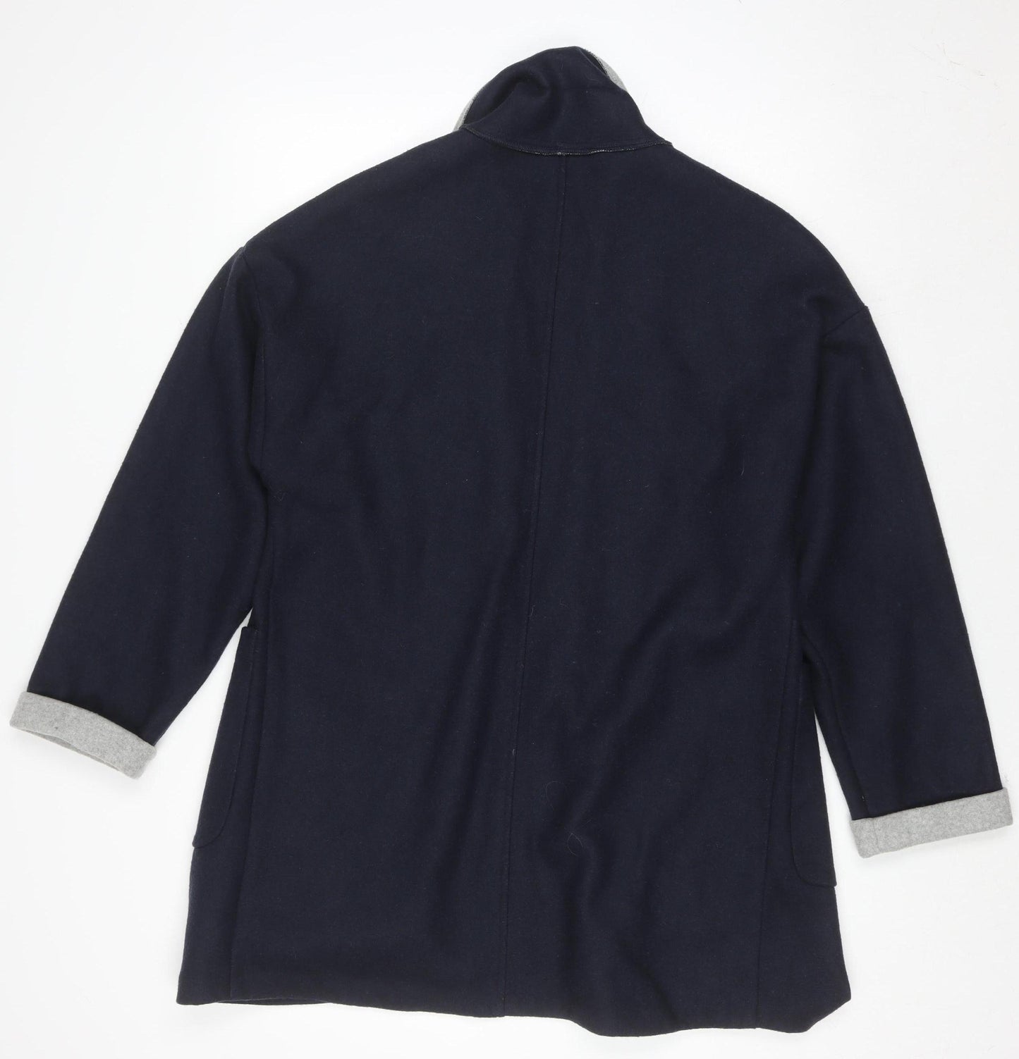 Red Herring Women's Blue Grey Wool Blend Open Coatigan Size 14