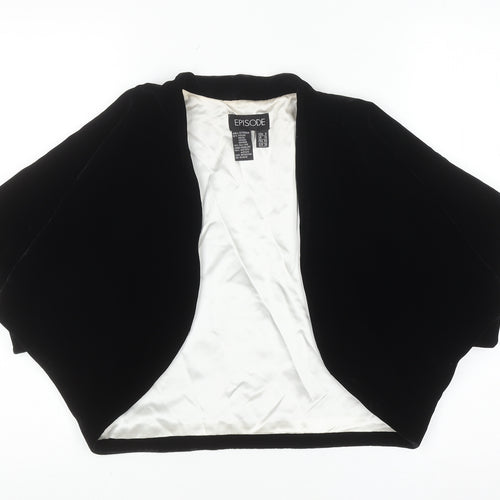 Episode Women's Black Velvet Shrug Size 10 Silk Blend Lined Formal