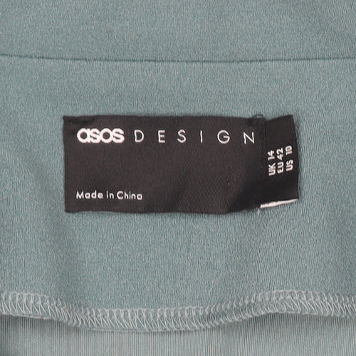 ASOS DESIGN Women's Green Blazer Jacket UK14 Regular Fit Single-Breasted