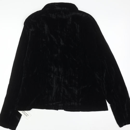Threadbare Women’s Black Velvet Collared Long Sleeve Cardigan Size 12
