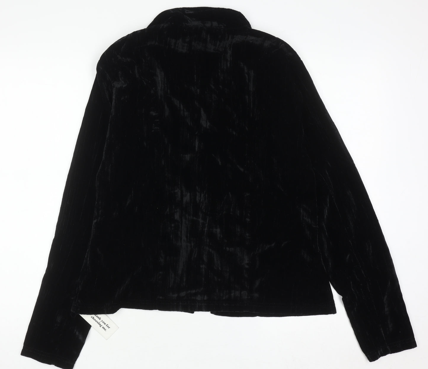 Threadbare Women’s Black Velvet Collared Long Sleeve Cardigan Size 12