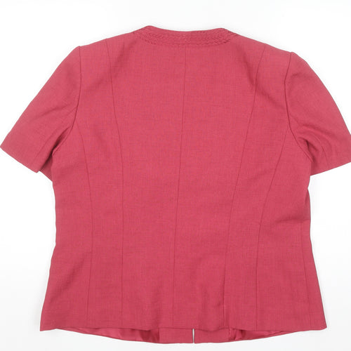 Jacques Vert Women’s Pink Suit Top UK 16 Short Sleeve Blazer