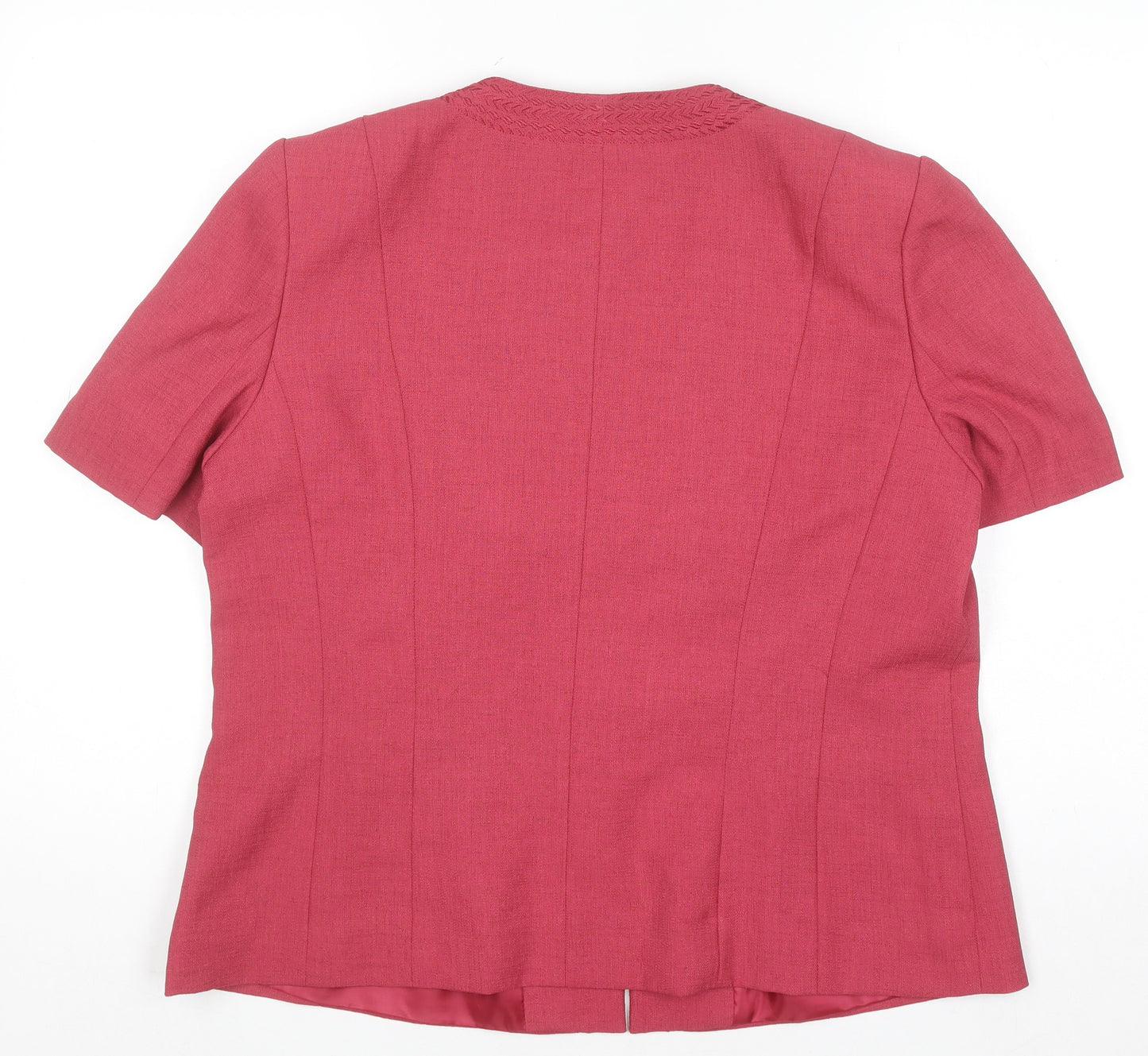 Jacques Vert Women’s Pink Suit Top UK 16 Short Sleeve Blazer