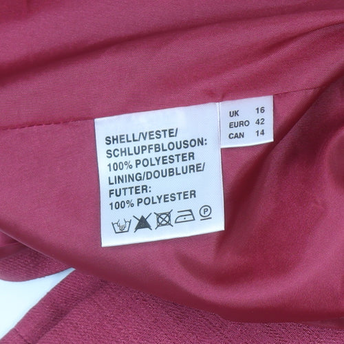 Jacques Vert Women’s Pink Suit Top UK 16 Short Sleeve Blazer