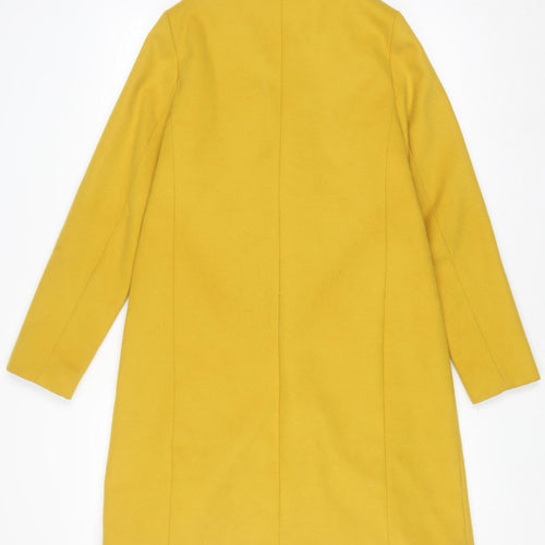 New Look Women’s Yellow Long Overcoat Size 6 Single-Breasted Classic