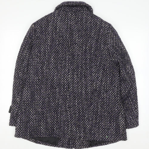 Isle Collection Women’s Purple Tweed Wool Blend Mid-Length Overcoat Size 16