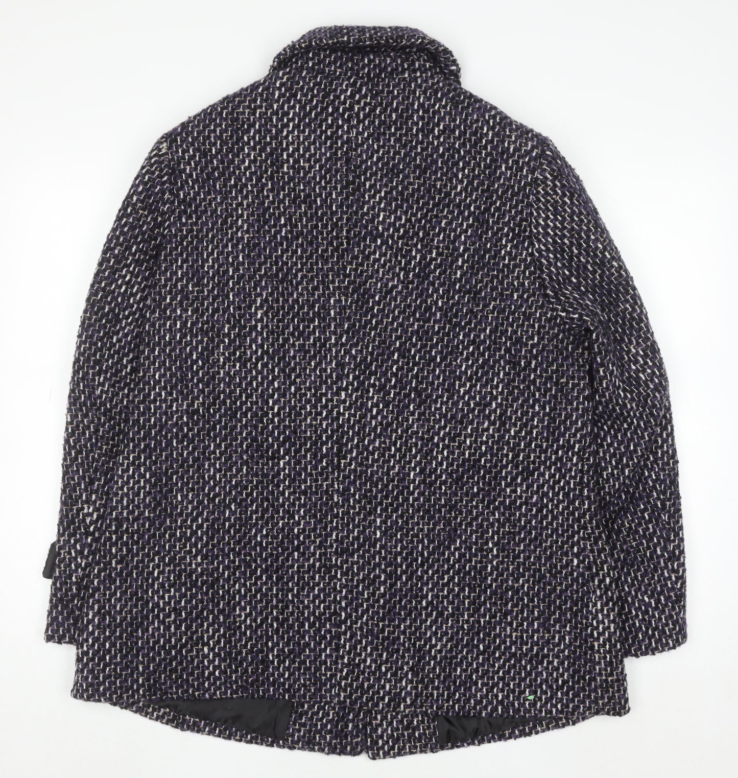 Isle Collection Women’s Purple Tweed Wool Blend Mid-Length Overcoat Size 16