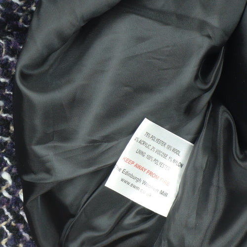 Isle Collection Women’s Purple Tweed Wool Blend Mid-Length Overcoat Size 16