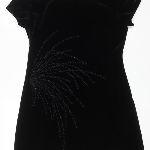 Jeffrey & Paula Women's Black Size 12 Velvet Sheath Party Dress