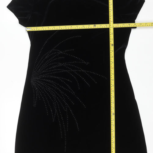 Jeffrey & Paula Women's Black Size 12 Velvet Sheath Party Dress