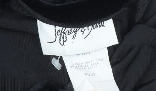 Jeffrey & Paula Women's Black Size 12 Velvet Sheath Party Dress
