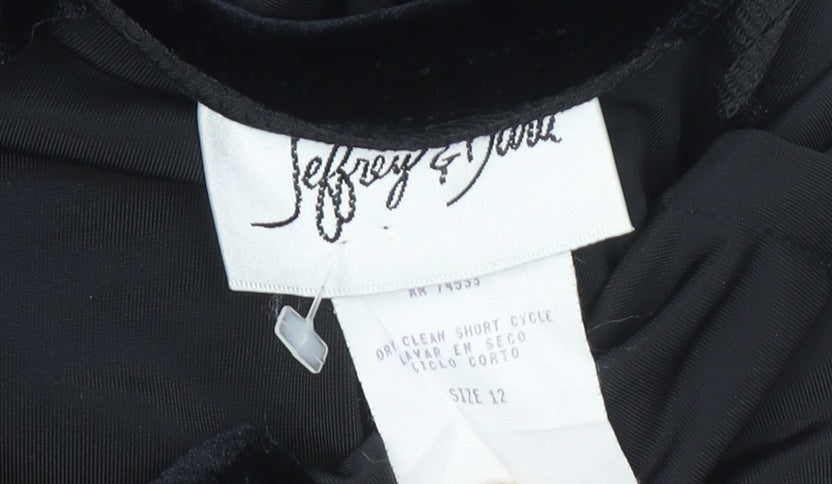 Jeffrey & Paula Women's Black Size 12 Velvet Sheath Party Dress