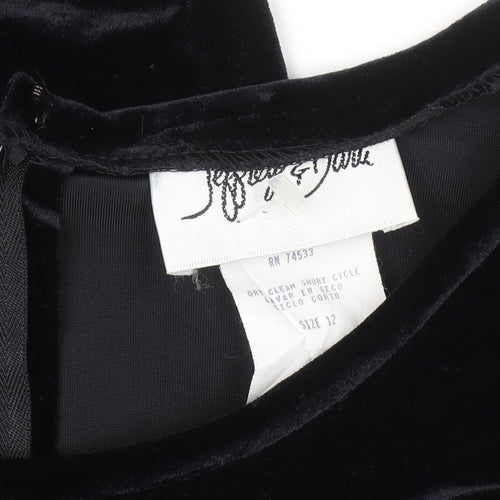 Jeffrey & Paula Women's Black Size 12 Velvet Sheath Party Dress