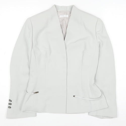 Precis Petite Women's Grey Size 12 Classic Lined Blazer Jacket