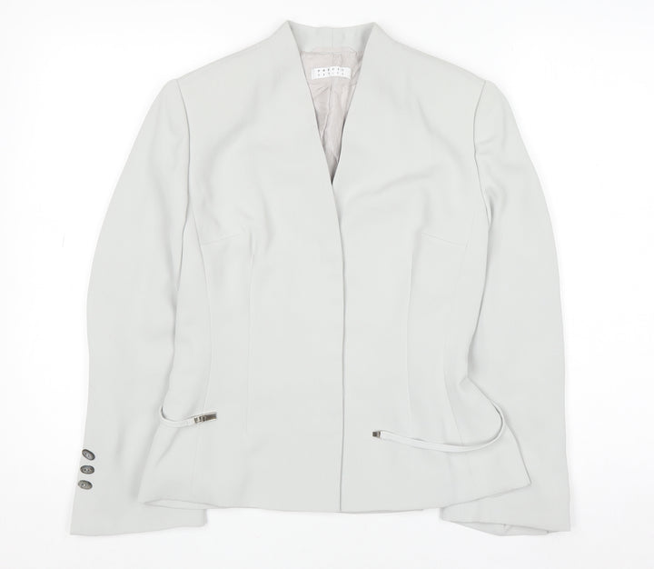 Precis Petite Women's Grey Size 12 Classic Lined Blazer Jacket