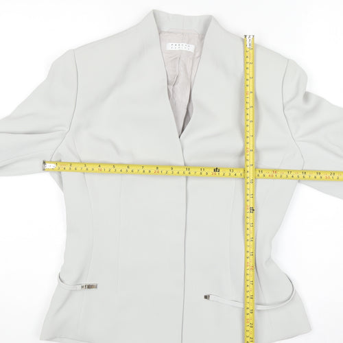 Precis Petite Women's Grey Size 12 Classic Lined Blazer Jacket