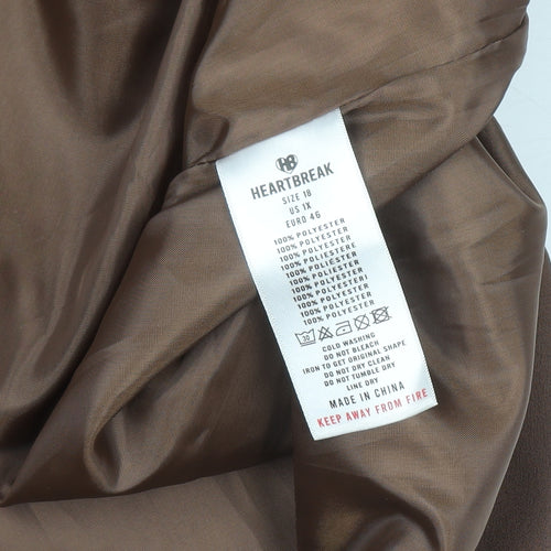 Heartbreak Womens Brown Blazer Jacket Size 18 Regular Fit