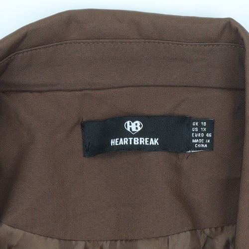 Heartbreak Womens Brown Blazer Jacket Size 18 Regular Fit