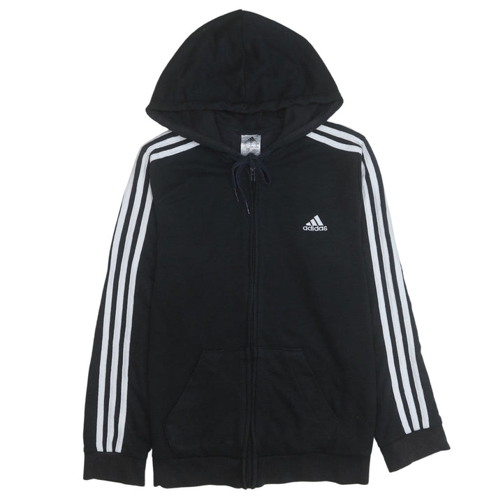 Adidas Women Black Full Zip Hoodie L 16-18 Casual Sportswear