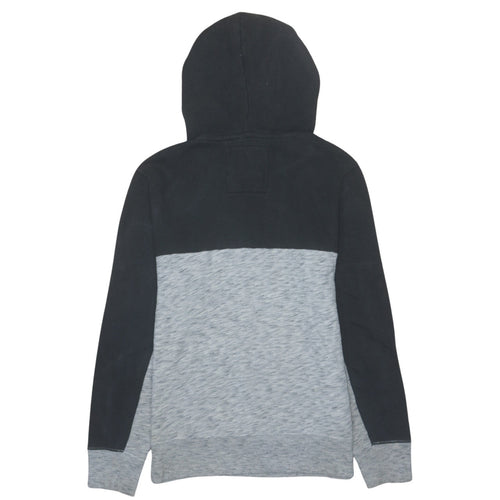 Hollister Men’s Black Grey Pullover Hoodie XS Fleece Logo Sweatshirt