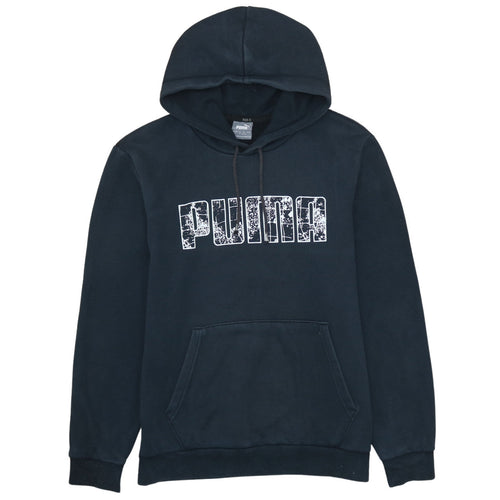 Puma Men's Black Pullover Hoodie Small Graphic Print Hoodie