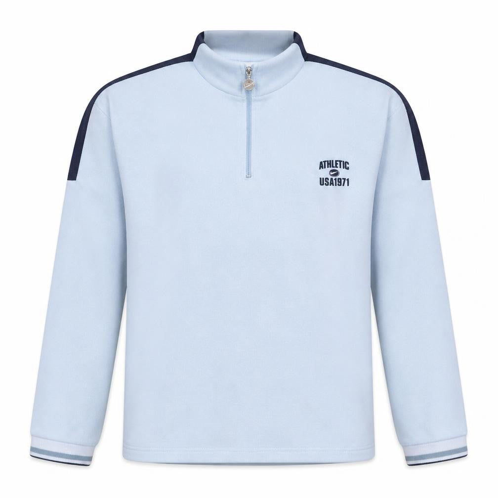 Front view of Nike Men's Blue 1/4 Zip Athletic USA1971 Sweatshirt, size L