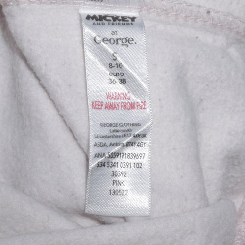 George Women White Minnie Mouse Sweatshirt Size S 8-10 Crew Neck