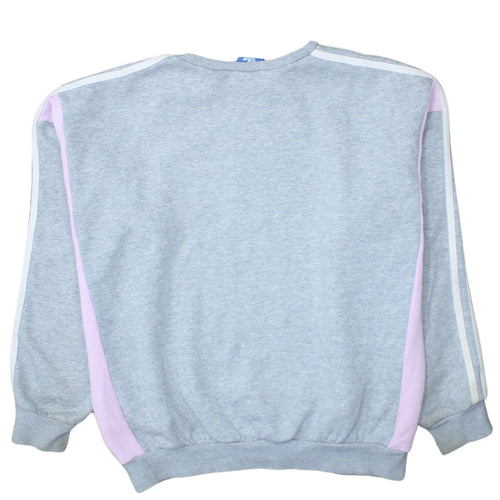 Adidas Girls Grey Pink Crew Neck Sweatshirt 13-14 Years Pullover Fleece