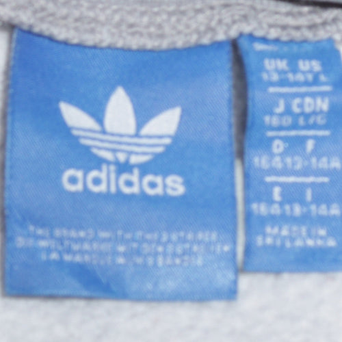 Adidas Girls Grey Pink Crew Neck Sweatshirt 13-14 Years Pullover Fleece