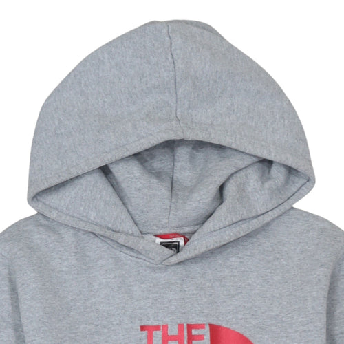 The North Face Girls Grey XL Logo Pullover Hoodie Sweatshirt