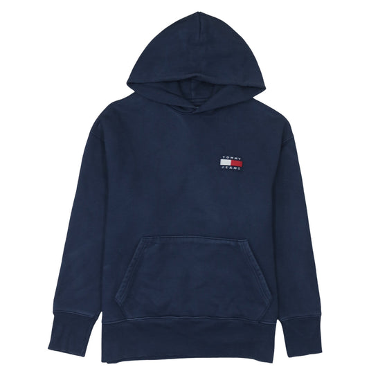 Tommy Jeans Men’s Blue Pullover Hoodie L Logo Cotton Casual