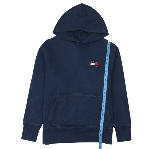 Tommy Jeans Men’s Blue Pullover Hoodie L Logo Cotton Casual
