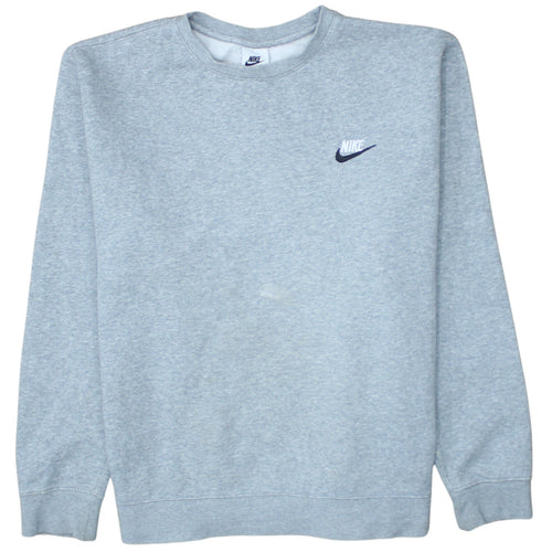 Nike Men's Grey Logo Crew Neck Pullover Sweatshirt M