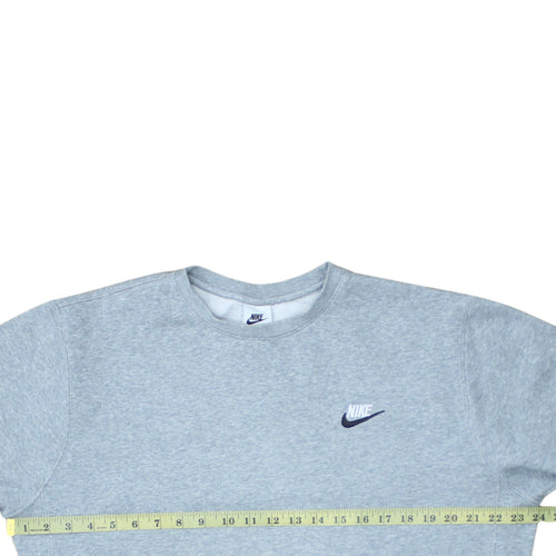 Nike Men's Grey Logo Crew Neck Pullover Sweatshirt M