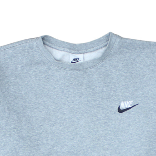 Nike Men's Grey Logo Crew Neck Pullover Sweatshirt M