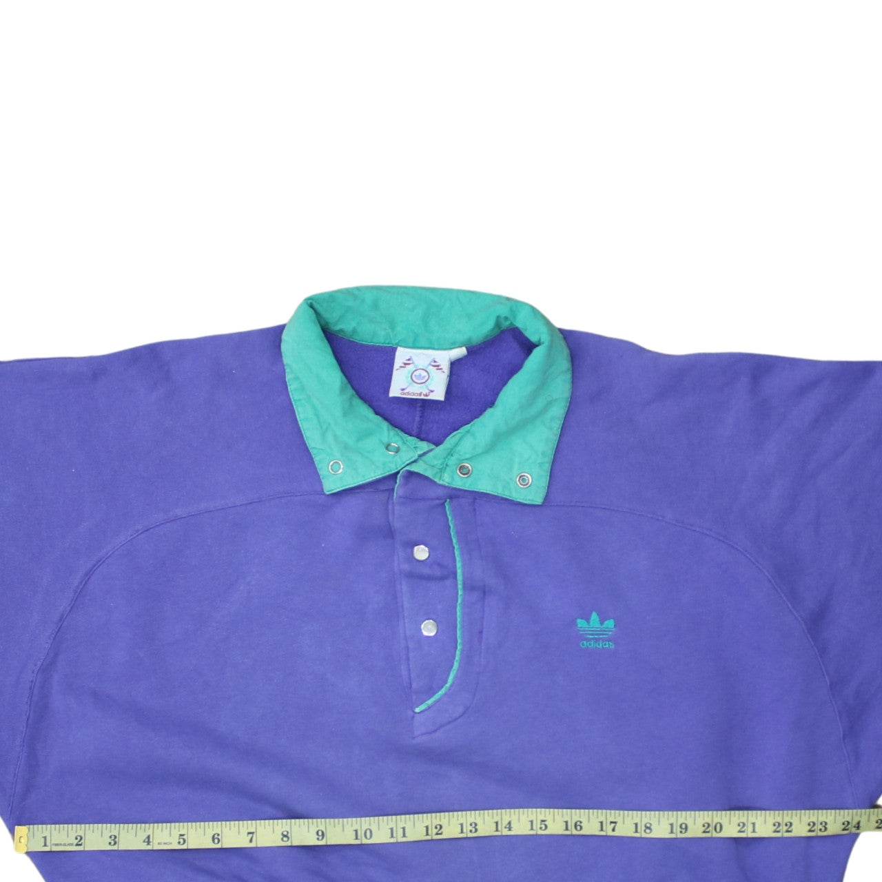 Adidas Purple Green 80s Golf Half Snap Sweatshirt Womens L Vintage