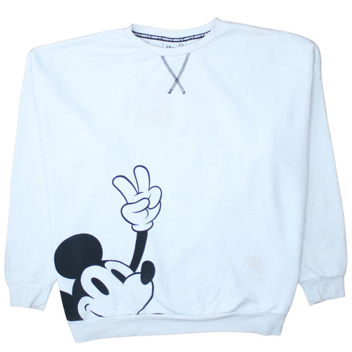 Disney Women's White Mickey Mouse XL Pullover Sweatshirt
