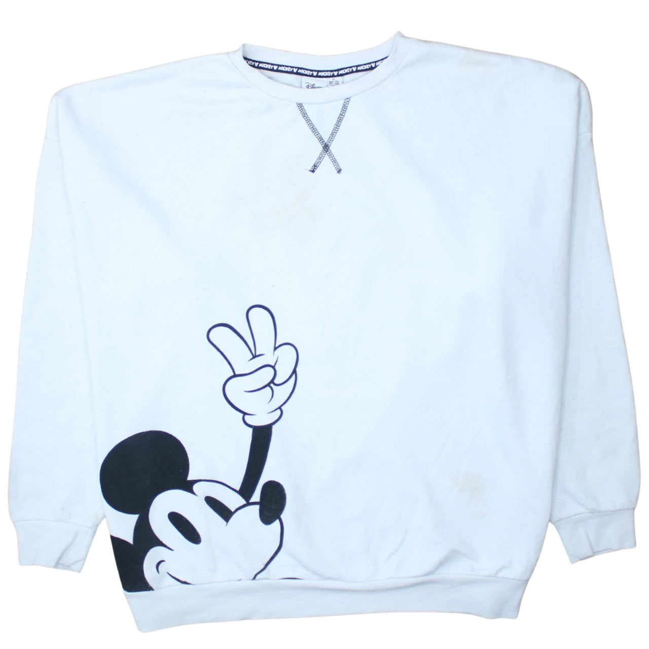 Disney Women's White Mickey Mouse XL Pullover Sweatshirt