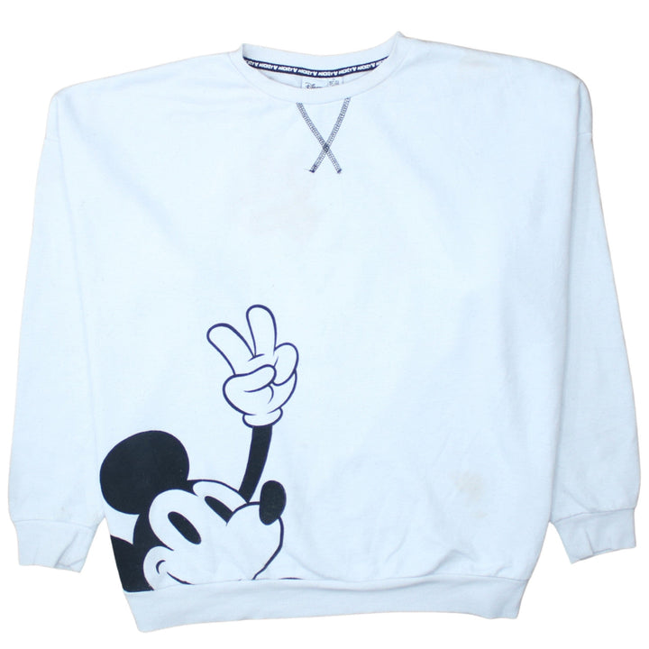 Disney Women's White Mickey Mouse XL Pullover Sweatshirt