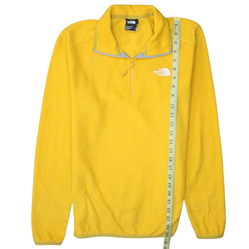 The North Face Men's Yellow Fleece 1/4 Zip Pullover Sweatshirt S