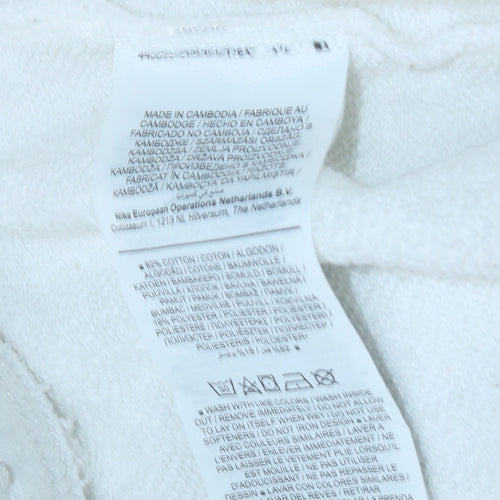 Nike Men’s White Jogger Sweatpants M Regular Fit Fleece Activewear