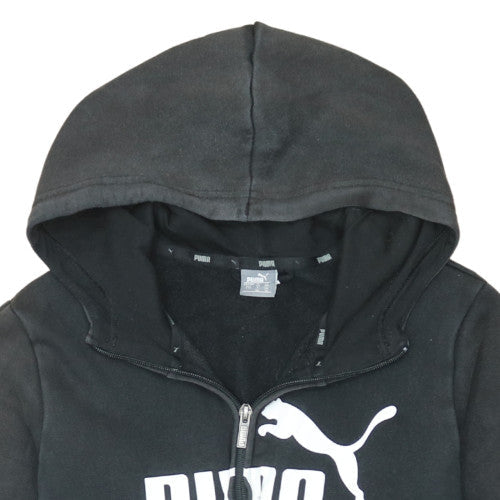 Puma Womens Black Full Zip Hoodie Size XL Logo Casual Sweatshirt
