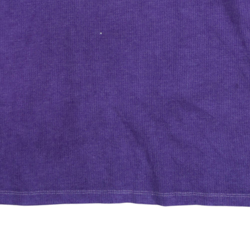 Primark Men’s Purple Waffle-Knit Henley Jumper Size L