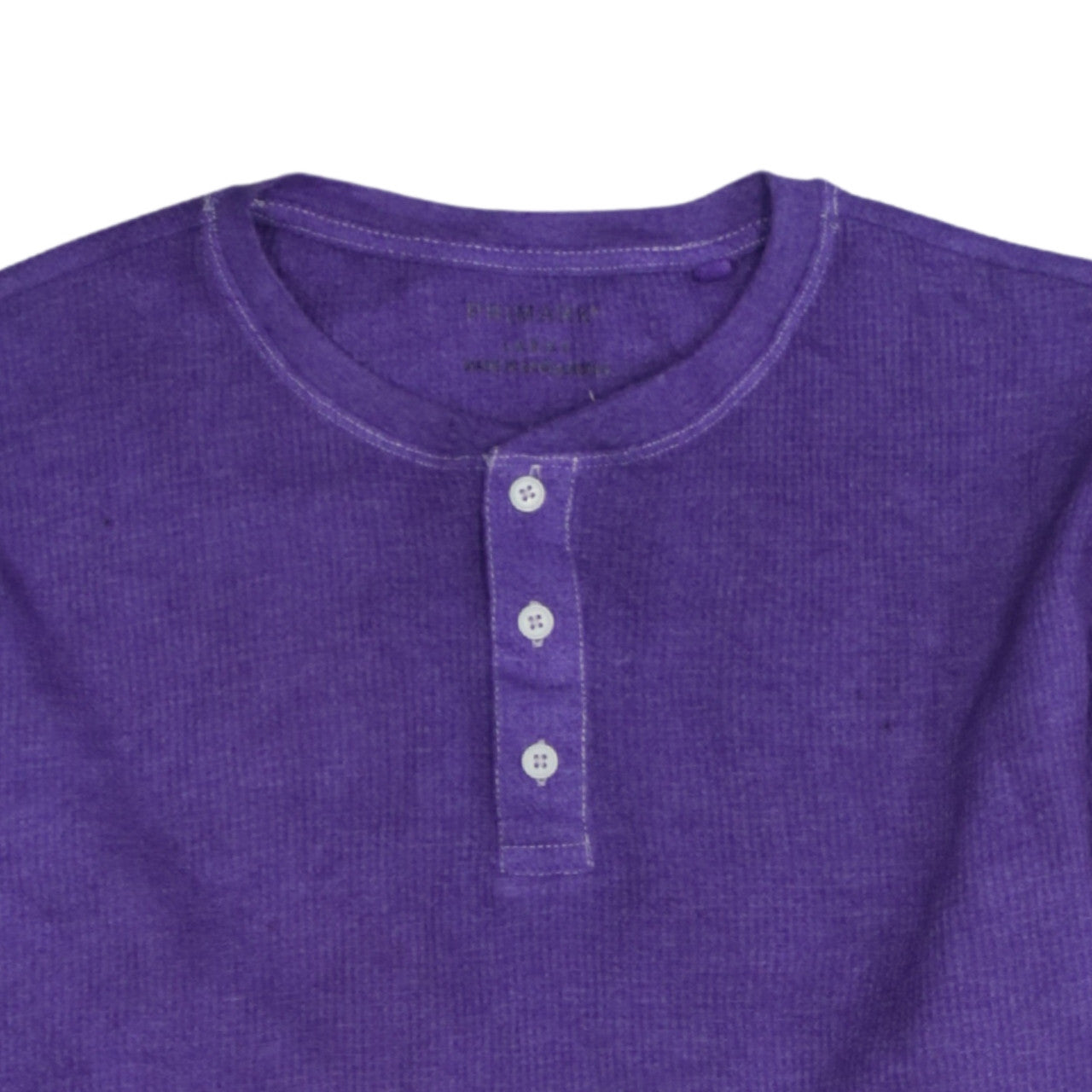 Primark Men’s Purple Waffle-Knit Henley Jumper Size L