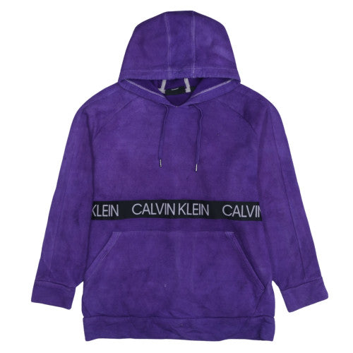 Calvin Klein Men's Purple Pullover Hoodie Medium Fleece Logo